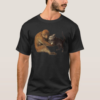 Monkey and cat from Cornelis van Haarlem The Fall T Shirt