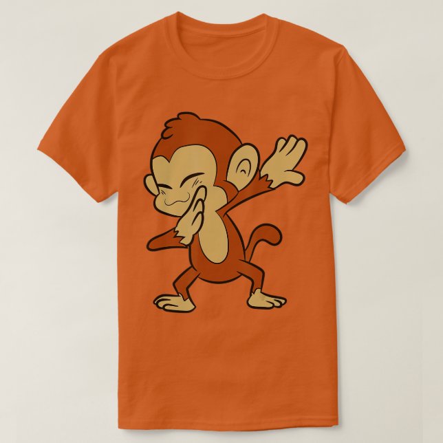 Monkey Animal Ape Funny Dabbing Monkey  T Shirt (Design framsida)
