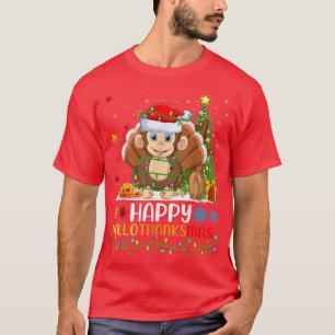 Monkey Animal Lover Funny Lycklig Monkey HelloTack T Shirt