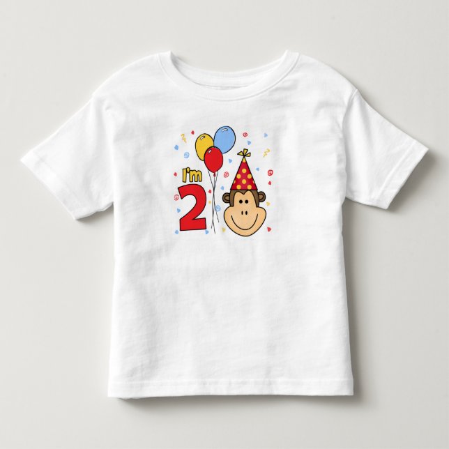 Monkey Ansikte 2:a födelsedag T-shirt (Framsida)