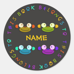 Monkey Ansikte Back to school Stickers! Runt Klistermärke