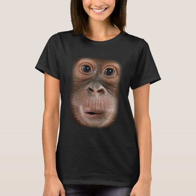Monkey Ansikte Chimpanzee Ape Zoo Animal T Shirt (Framsida)