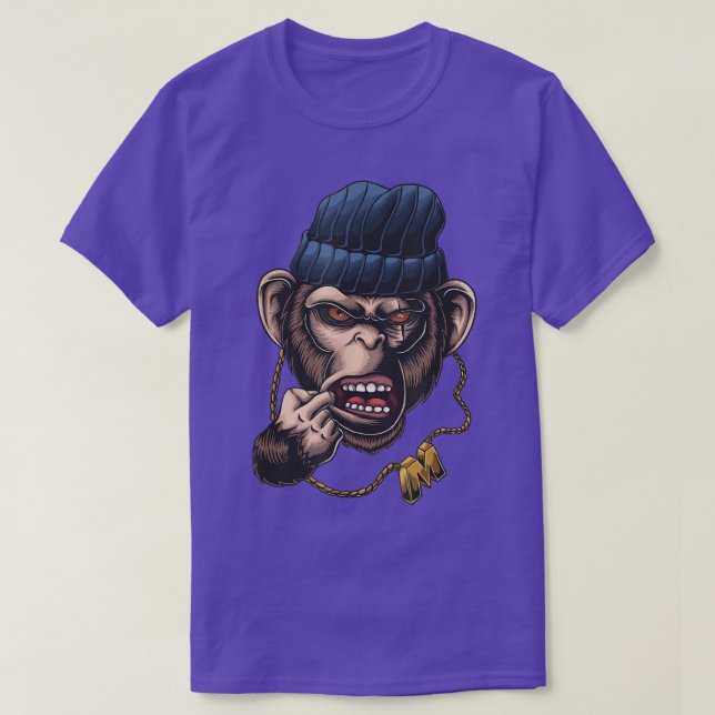 Monkey Ansikte Funny Sarcasm Gangster  T Shirt (Design framsida)