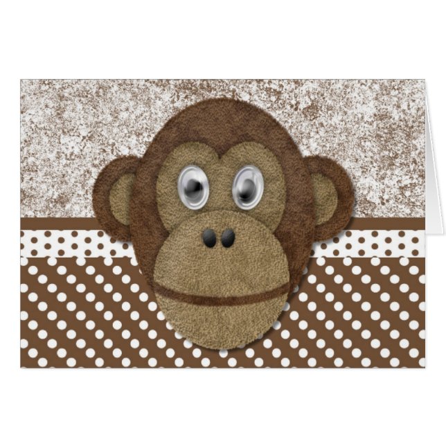 Monkey Ansikte Hälsningskort (Framsidan Horizontal)