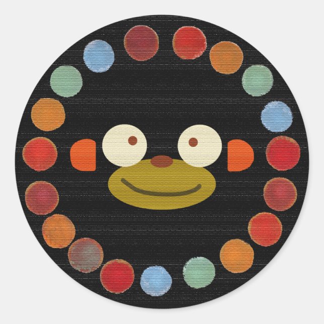 Monkey Ansikte! Runt Klistermärke (Framsida)