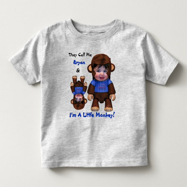 Monkey Ansikte (Småbarn Shirt for Boys) T-shirt (Framsida)