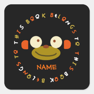 Monkey Ansikte Sticker Fyrkantigt Klistermärke