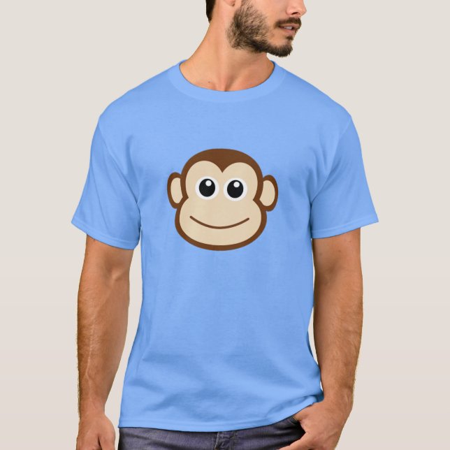 Monkey Ansikte Tecknad T-shirt (Framsida)