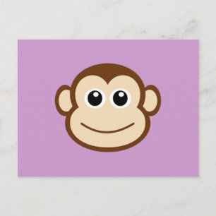 Monkey Ansikte Tecknad Vykort