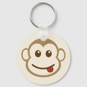 Monkey Ansikte Vector Art Nyckelring