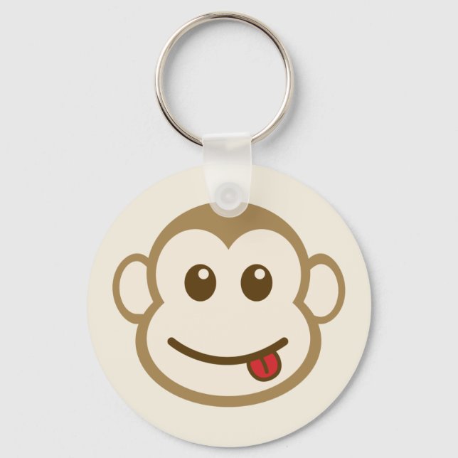 Monkey Ansikte Vector Art Nyckelring (Framsida)
