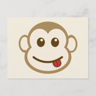 Monkey Ansikte Vector Art Vykort