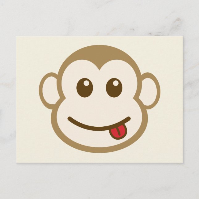 Monkey Ansikte Vector Art Vykort (Framsida)