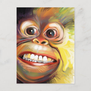 Monkey Ansikte vykort