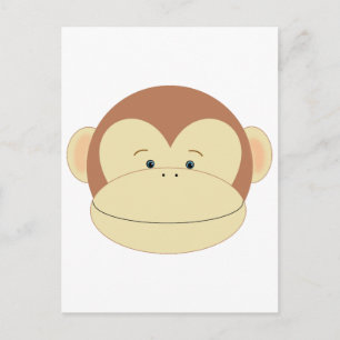 Monkey Ansikte Vykort