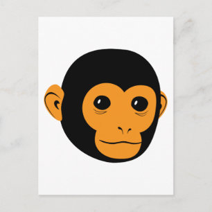 Monkey Ansikte Vykort