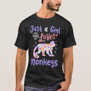 Monkey är bara en flicka som Kärlekar apor till Mo T Shirt