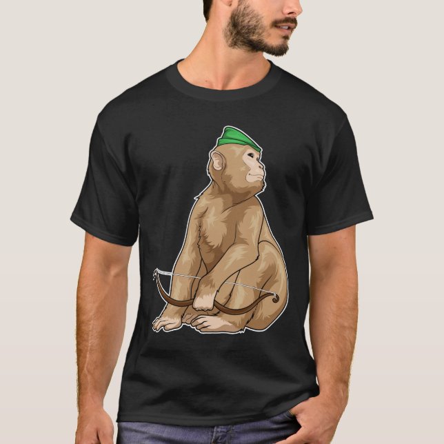 Monkey Archer Bow T Shirt (Framsida)