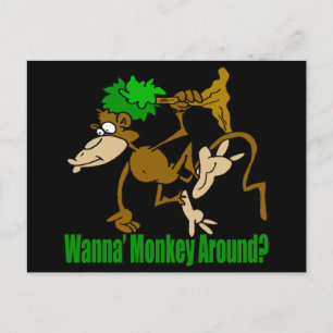 Monkey Around Funny T-shirts Gifts Vykort
