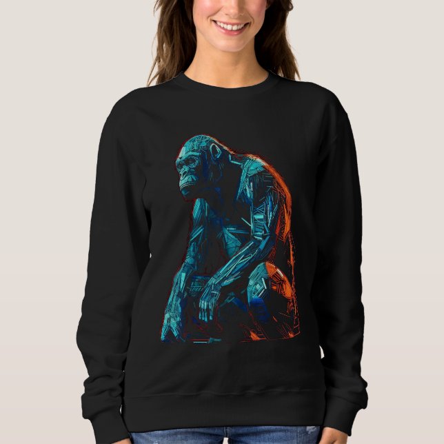 Monkey artwork - animal art zoo gorilla t shirt (Framsida)