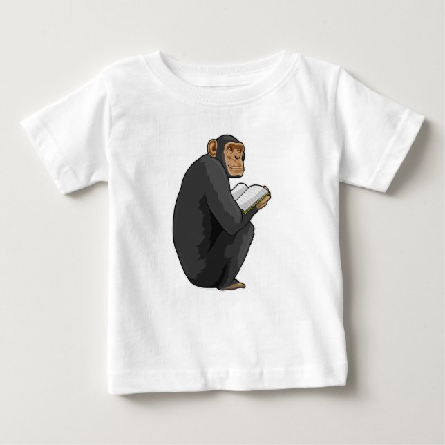 Monkey as Nerd with Book T Shirt (Framsida)