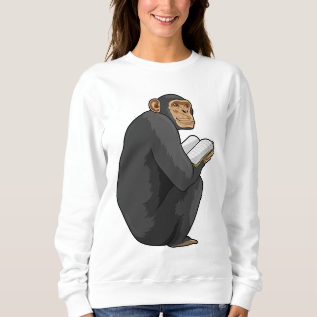 Monkey as Nerd with Book T Shirt (Framsida)