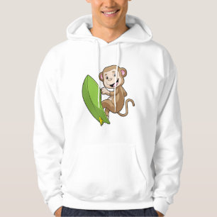 Monkey as Surfer med Surfboard Hoodie