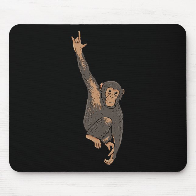Monkey Asl Hand Gesture Döv Hearing Loss Awarenes Musmatta (Framsidan)