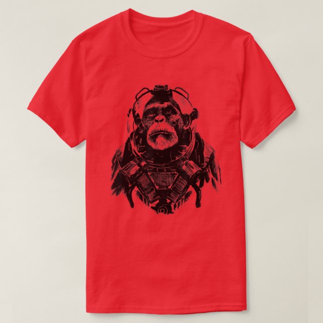 Monkey Astronaut Ape Funny Animal Lover Cute T Shirt (Design framsida)