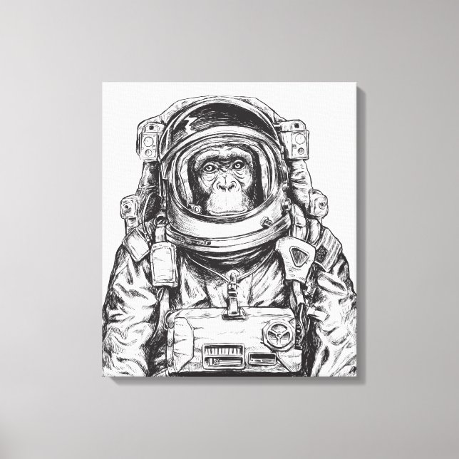 Monkey Astronaut Canvastryck (Framsida)