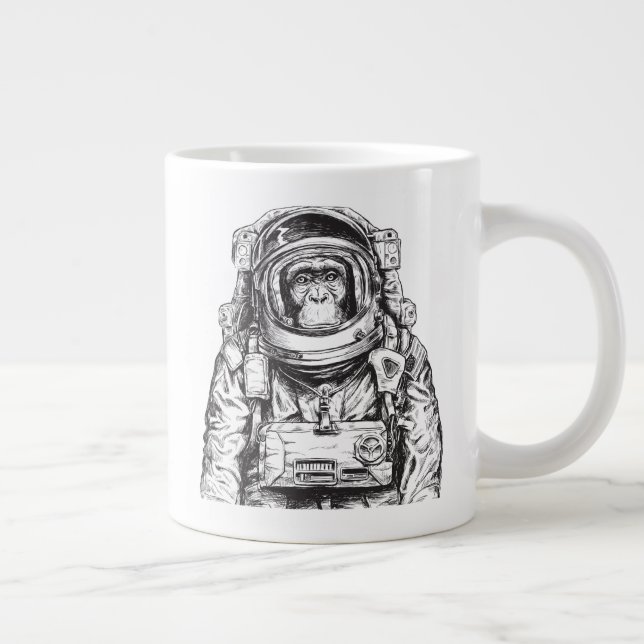 Monkey Astronaut Jumbo Mugg (Höger)