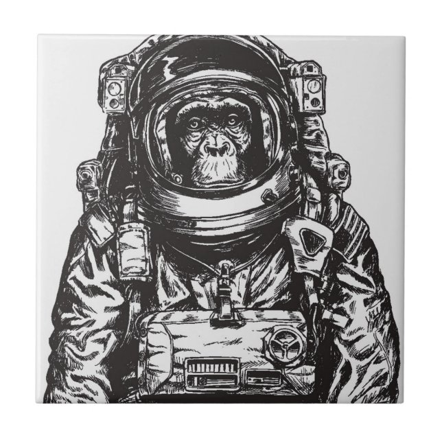 Monkey Astronaut Kakelplatta (Framsidan)