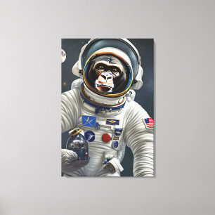 Monkey Astronaut Kanvastryck