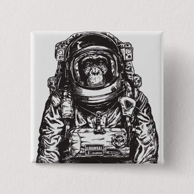 Monkey Astronaut Knapp (Framsida)