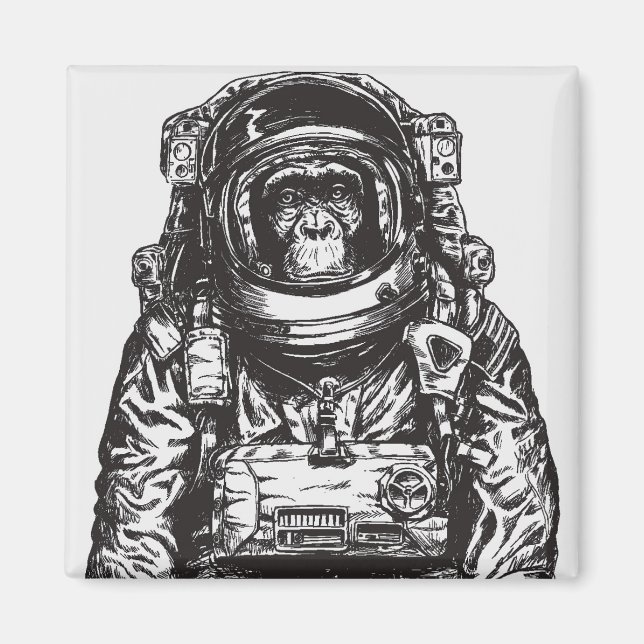 Monkey Astronaut Magnet (Framsidan)