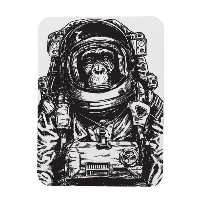 Monkey Astronaut Magnet (Vertikal)
