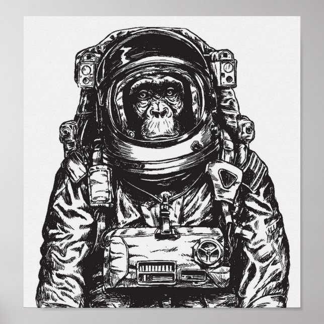 Monkey Astronaut Poster (Framsidan)