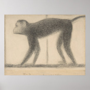 Monkey av Georges Seurat Poster