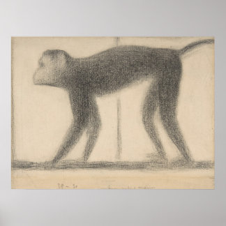 Monkey av Georges Seurat Poster