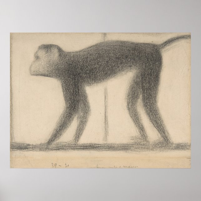 Monkey av Georges Seurat Poster (Framsidan)