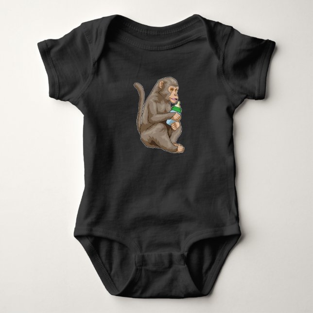 Monkey Baby flaska T Shirt (Framsida)