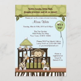 Monkey Baby Shower-invigningsdjungel safari CA-B Inbjudningar