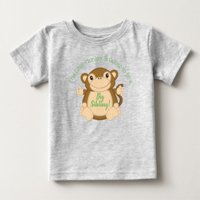 Monkey Baby Shower Jungle T Shirt (Framsida)