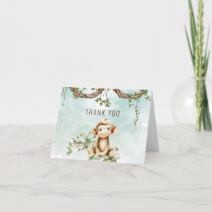 Monkey Baby Shower Tackkort-kort Tack Kort