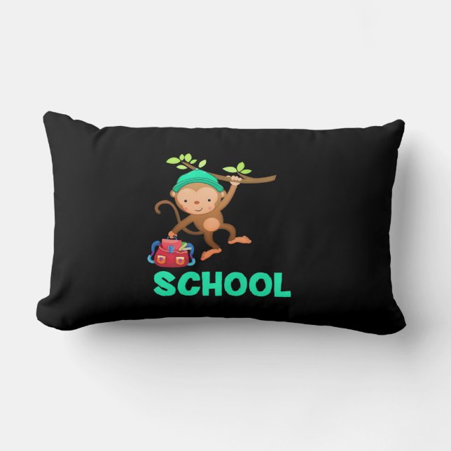 Monkey Back to school Lumbarkudde (Framsida)