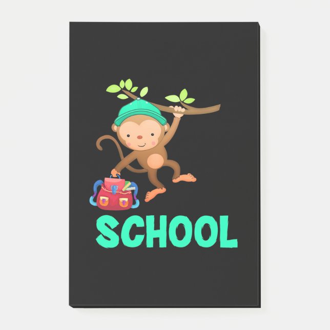 Monkey Back to school Post-it Block (Framsida)