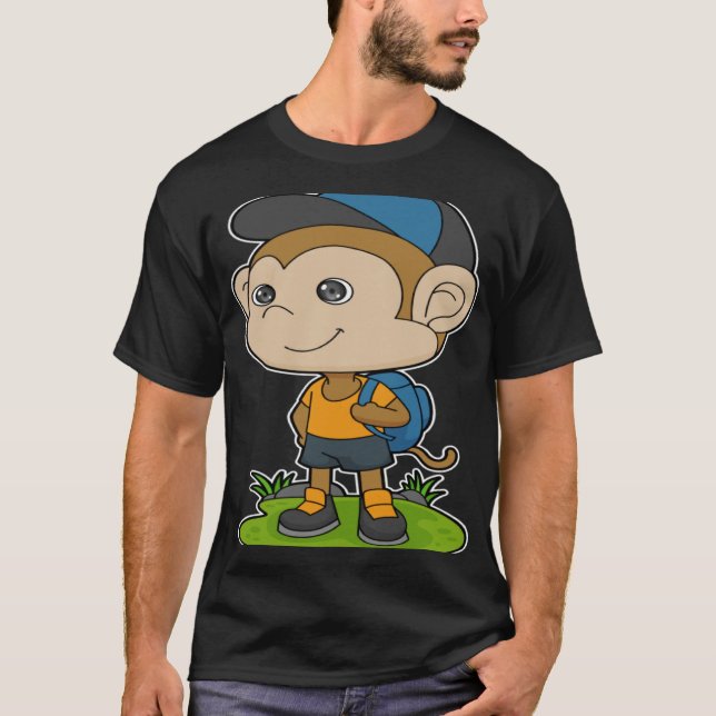 Monkey Backpack Cap T Shirt (Framsida)