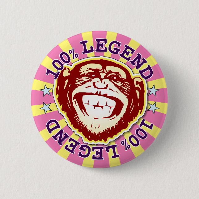 Monkey Badge för 100 % funn Funky Knapp (Framsida)