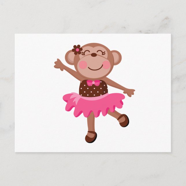 Monkey Ballerina Vykort (Framsida)