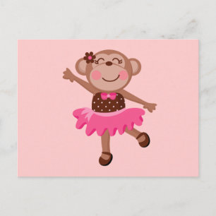 Monkey Ballerina Vykort